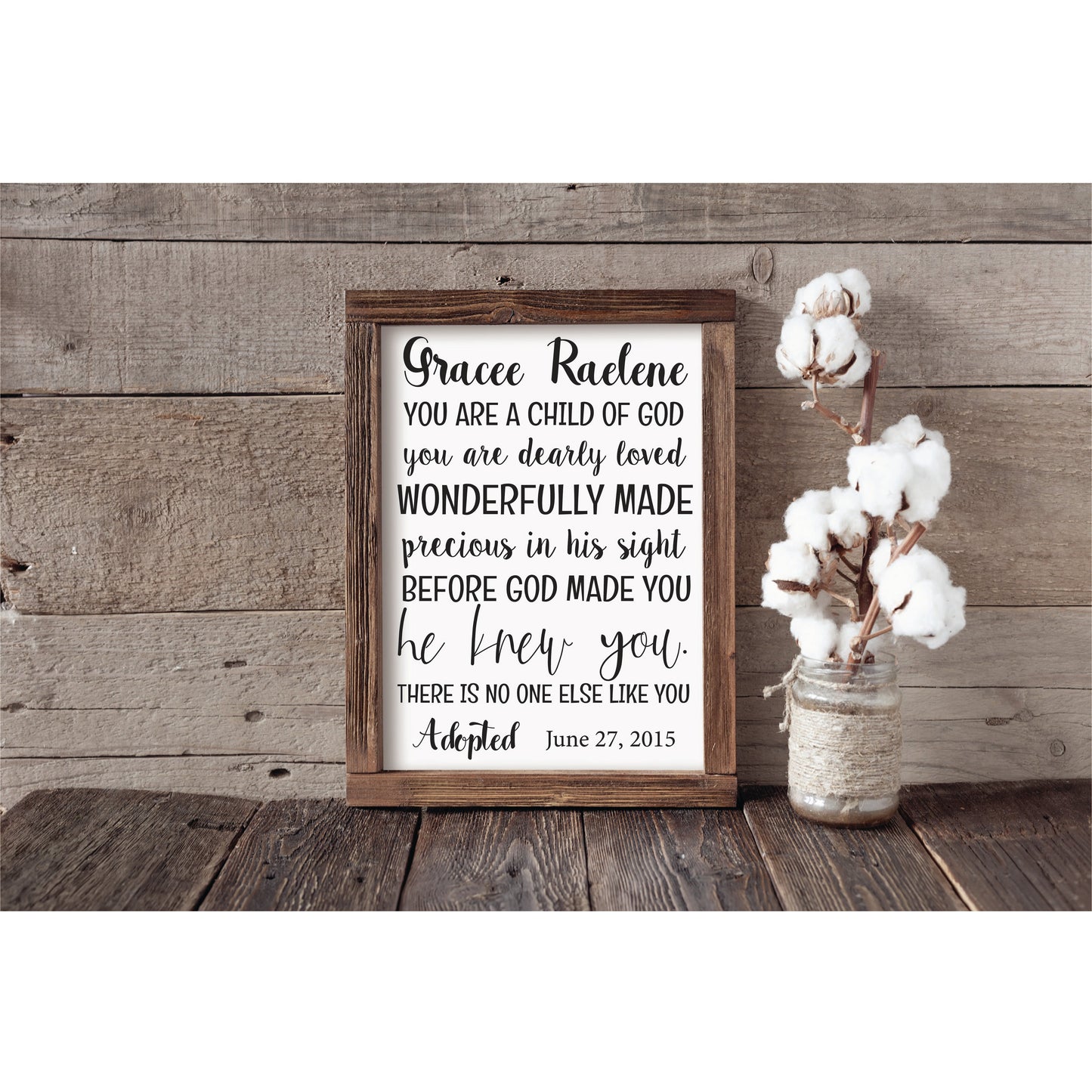 Ours | Christian Decor | Framed Wood Sign | Adoption Sign | Personalized