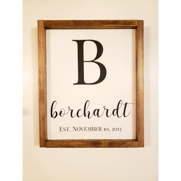 Established Family Last Name Initial Rustic Farmhouse Wood Wall Decor - The PICKED Unlimited